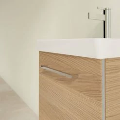 Villeroy and Boch Avento Nordic Oak 450mm Wall Hung 1-Door Vanity Unit -Victorian Plumbing Shop SAVE15VJ01 D4 460