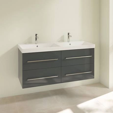 SAVE29B101_D1_460.jpg Villeroy and Boch Avento Crystal Grey 1200mm Wall Hung 4-Drawer Double Vanity Unit -Victorian Plumbing Shop SAVE29B101 D1 460