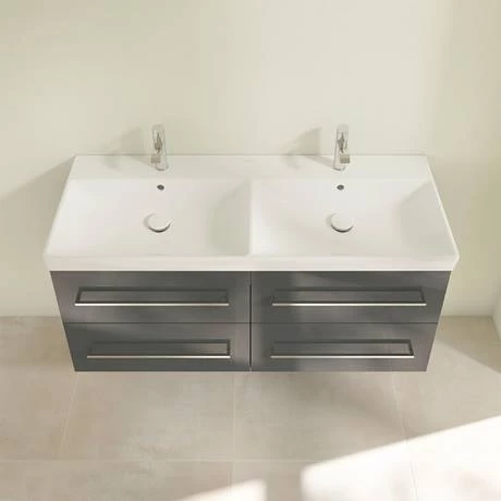 SAVE29B101_D3_460.jpg Villeroy and Boch Avento Crystal Grey 1200mm Wall Hung 4-Drawer Double Vanity Unit -Victorian Plumbing Shop SAVE29B101 D3 460