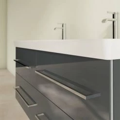 Villeroy and Boch Avento Crystal Grey 1200mm Wall Hung 4-Drawer Double Vanity Unit 4 Villeroy and Boch Avento Crystal Grey 1200mm Wall Hung 4-Drawer Double Vanity Unit -Victorian Plumbing Shop SAVE29B101 D4 460