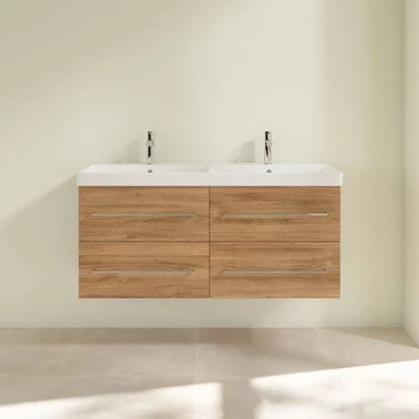SAVE29RH01_D2_460.jpg Villeroy and Boch Avento Oak Kansas 1200mm Wall Hung 4-Drawer Double Vanity Unit -Victorian Plumbing Shop SAVE29RH01 D2 460