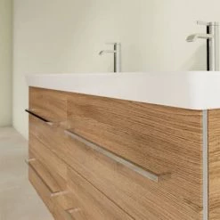 Villeroy and Boch Avento Oak Kansas 1200mm Wall Hung 4-Drawer Double Vanity Unit 4 Villeroy and Boch Avento Oak Kansas 1200mm Wall Hung 4-Drawer Double Vanity Unit -Victorian Plumbing Shop SAVE29RH01 D4 460