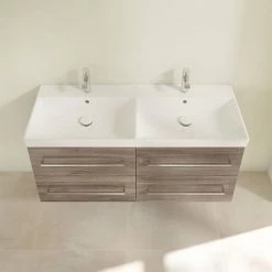 Villeroy and Boch Avento Stone Oak 1200mm Wall Hung 4-Drawer Double Vanity Unit 3 Villeroy and Boch Avento Stone Oak 1200mm Wall Hung 4-Drawer Double Vanity Unit -Victorian Plumbing Shop SAVE29RK01 D3 460