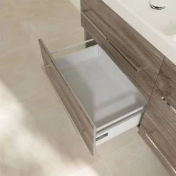 Villeroy and Boch Avento Stone Oak 1200mm Wall Hung 4-Drawer Double Vanity Unit 5 Villeroy and Boch Avento Stone Oak 1200mm Wall Hung 4-Drawer Double Vanity Unit -Victorian Plumbing Shop SAVE29RK01 D5 460