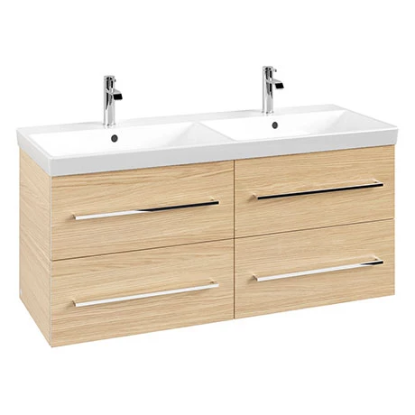 SAVE29VJ01_P.jpg Villeroy and Boch Avento Nordic Oak 1200mm Wall Hung 4-Drawer Double Vanity Unit -Victorian Plumbing Shop SAVE29VJ01 P