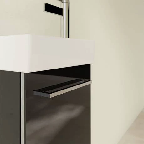 SAVE31B301_D4_460.jpg Villeroy and Boch Avento Crystal Black 360mm Wall Hung Vanity Unit with Left Bowl Basin -Victorian Plumbing Shop SAVE31B301 D4 460