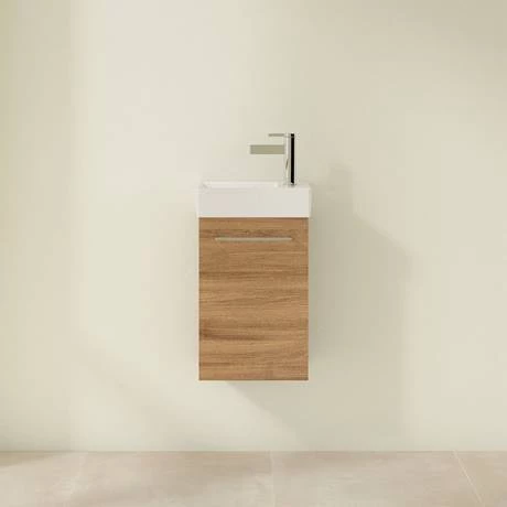 SAVE31RH01_D2_460.jpg Villeroy and Boch Avento Oak Kansas 360mm Wall Hung Vanity Unit with Left Bowl Basin -Victorian Plumbing Shop SAVE31RH01 D2 460