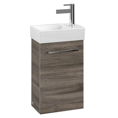 SAVE31RK01_P.jpg Villeroy and Boch Avento Stone Oak 360mm Wall Hung Vanity Unit with Left Bowl Basin -Victorian Plumbing Shop SAVE31RK01 P
