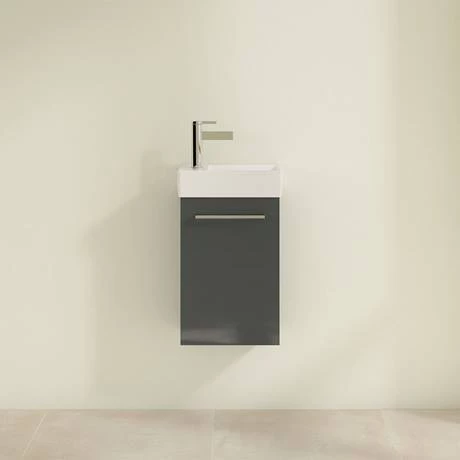 SAVE32B101_D2_460.jpg Villeroy and Boch Avento Crystal Grey 360mm Wall Hung Vanity Unit with Right Bowl Basin -Victorian Plumbing Shop SAVE32B101 D2 460