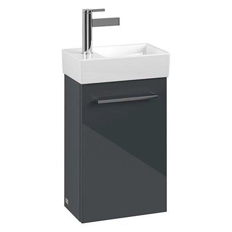 SAVE32B101_P.jpg Villeroy and Boch Avento Crystal Grey 360mm Wall Hung Vanity Unit with Right Bowl Basin -Victorian Plumbing Shop SAVE32B101 P