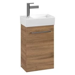 Villeroy and Boch Avento Oak Kansas 360mm Wall Hung Vanity Unit with Right Bowl Basin