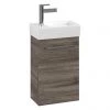 Villeroy and Boch Avento Stone Oak 360mm Wall Hung Vanity Unit with Right Bowl Basin