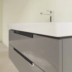 Villeroy and Boch Subway 2.0 Glossy Grey 1000mm Wall Hung 2-Drawer Vanity Unit 2 Villeroy and Boch Subway 2.0 Glossy Grey 1000mm Wall Hung 2-Drawer Vanity Unit -Victorian Plumbing Shop SB2GG1000 D2 460