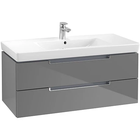 SB2GG1000_P.jpg Villeroy and Boch Subway 2.0 Glossy Grey 1000mm Wall Hung 2-Drawer Vanity Unit -Victorian Plumbing Shop SB2GG1000 P
