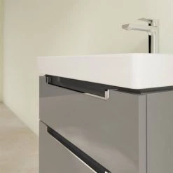 Villeroy and Boch Subway 2.0 Glossy Grey 600mm Wall Hung 2-Drawer Vanity Unit 2 Villeroy and Boch Subway 2.0 Glossy Grey 600mm Wall Hung 2-Drawer Vanity Unit -Victorian Plumbing Shop SB2GG600 D2 460