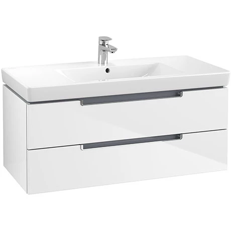 SB2GW1000_P.jpg Villeroy and Boch Subway 2.0 Glossy White 1000mm Wall Hung 2-Drawer Vanity Unit -Victorian Plumbing Shop SB2GW1000 P