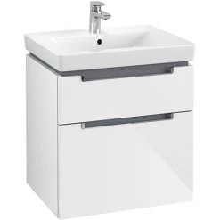 Villeroy and Boch Subway 2.0 Glossy White 600mm Wall Hung 2-Drawer Vanity Unit