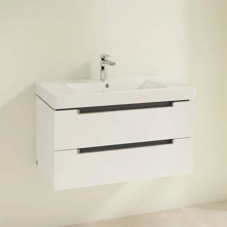 SB2GW800_D1_460.jpg Villeroy and Boch Subway 2.0 Glossy White 800mm Wall Hung 2-Drawer Vanity Unit -Victorian Plumbing Shop SB2GW800 D1 460