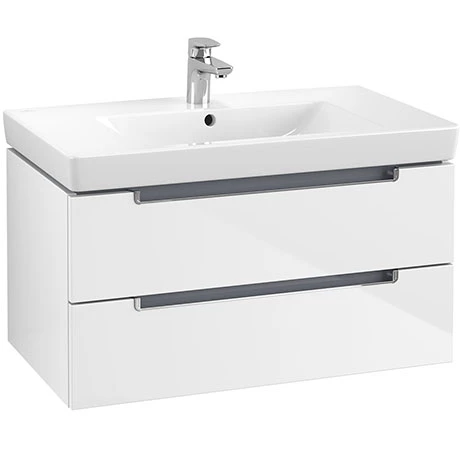 SB2GW800_P.jpg Villeroy and Boch Subway 2.0 Glossy White 800mm Wall Hung 2-Drawer Vanity Unit -Victorian Plumbing Shop SB2GW800 P