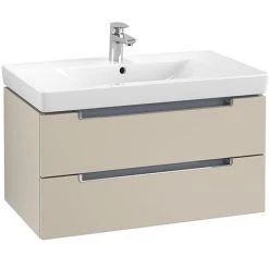 Villeroy and Boch Subway 2.0 Soft Grey 800mm Wall Hung 2-Drawer Vanity Unit