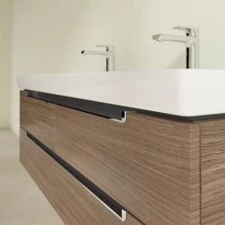 Villeroy and Boch Subway 2.0 Arizona Oak 1300mm Wall Hung Double Basin Vanity Unit 2 Villeroy and Boch Subway 2.0 Arizona Oak 1300mm Wall Hung Double Basin Vanity Unit -Victorian Plumbing Shop SBDB13AO D2 460