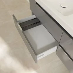 Villeroy and Boch Subway 2.0 Glossy Grey 1300mm Wall Hung Double Basin Vanity Unit -Victorian Plumbing Shop SBDB13GG D5 460