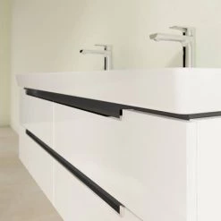Villeroy and Boch Subway 2.0 Glossy White 1300mm Wall Hung Double Basin Vanity Unit 2 Villeroy and Boch Subway 2.0 Glossy White 1300mm Wall Hung Double Basin Vanity Unit -Victorian Plumbing Shop SBDB13GW D2 460