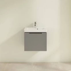 Villeroy and Boch Subway 2.0 Glossy Grey 500mm Wall Hung 1-Drawer Vanity Unit -Victorian Plumbing Shop SBGG500 D2 460