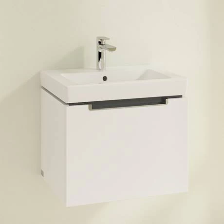 SBGW550_D1_460.jpg Villeroy and Boch Subway 2.0 Glossy White 550mm Wall Hung 1-Drawer Vanity Unit -Victorian Plumbing Shop SBGW550 D1 460