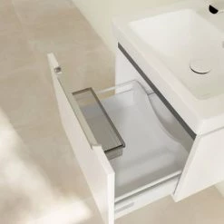 Villeroy and Boch Subway 2.0 Glossy White 550mm Wall Hung 1-Drawer Vanity Unit 3 Villeroy and Boch Subway 2.0 Glossy White 550mm Wall Hung 1-Drawer Vanity Unit -Victorian Plumbing Shop SBGW550 D3 460