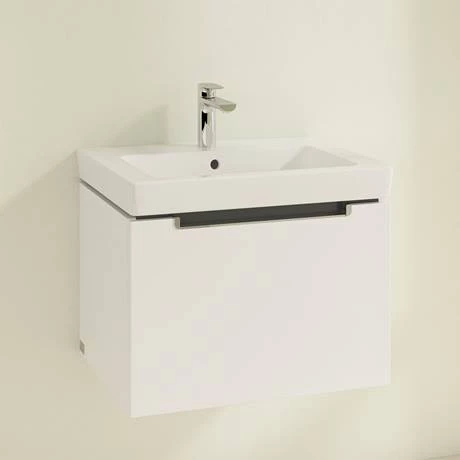 SBGW600_D1_460.jpg Villeroy and Boch Subway 2.0 Glossy White 600mm Wall Hung 1-Drawer Vanity Unit -Victorian Plumbing Shop SBGW600 D1 460