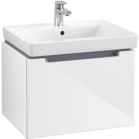 SBGW600_P.jpg Villeroy and Boch Subway 2.0 Glossy White 600mm Wall Hung 1-Drawer Vanity Unit -Victorian Plumbing Shop SBGW600 P