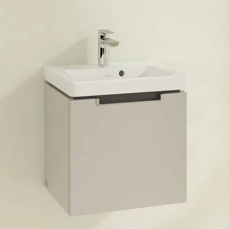 SBSG440_D1_460.jpg Villeroy and Boch Subway 2.0 Soft Grey 450mm Wall Hung 1-Drawer Vanity Unit -Victorian Plumbing Shop SBSG440 D1 460