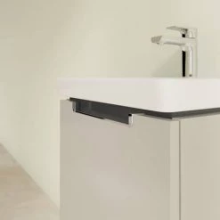 Villeroy and Boch Subway 2.0 Soft Grey 450mm Wall Hung 1-Drawer Vanity Unit 2 Villeroy and Boch Subway 2.0 Soft Grey 450mm Wall Hung 1-Drawer Vanity Unit -Victorian Plumbing Shop SBSG440 D2 460