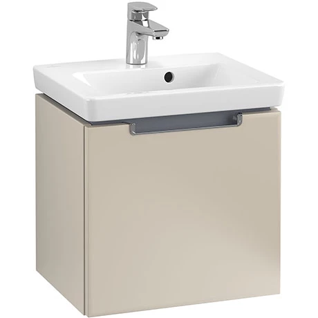 SBSG440_P.jpg Villeroy and Boch Subway 2.0 Soft Grey 450mm Wall Hung 1-Drawer Vanity Unit -Victorian Plumbing Shop SBSG440 P