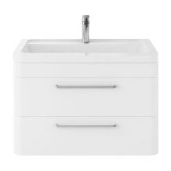 Hudson Reed Solar 800mm Wall Hung Cabinet & Basin - Pure White - SOL104