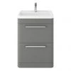 Hudson Reed Solar 600mm Floor Standing Cabinet & Basin - Cool Grey - SOL201
