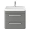 Hudson Reed Solar 600mm Wall Hung Cabinet & Basin - Cool Grey - SOL202