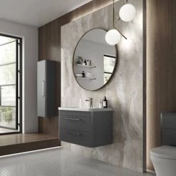 Hudson Reed Solar 800mm Wall Hung Cabinet & Basin - Cool Grey - SOL204 -Victorian Plumbing Shop SOL204 d2 460