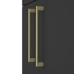 Arezzo 500 Matt Black Floor Standing Vanity Unit with Brushed Brass Handles 2 Arezzo 500 Matt Black Floor Standing Vanity Unit with Brushed Brass Handles -Victorian Plumbing Shop Soft Black Brass Handles01 460 1