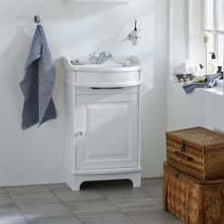 Miller - Traditional 1903 50 Single Door Vanity Unit with Ceramic Basin -Victorian Plumbing Shop TRAD50RHFS D3 460