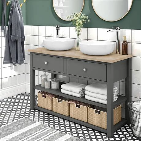 TRF12WTGRY_n_d2_460.jpg Trafalgar Countertop Vanity Unit - Grey - 1240mm Wide -Victorian Plumbing Shop TRF12WTGRY n d2 460