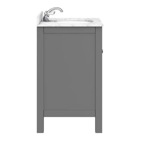 TRF6GRY-MB_n_d2_460.jpg Trafalgar 610mm Grey Vanity Unit with White Marble Basin Top -Victorian Plumbing Shop TRF6GRY MB n d2 460