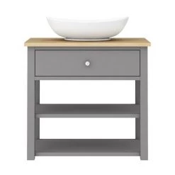 Trafalgar Countertop Basin Unit - Grey - 840mm with Oval Basin 4 Trafalgar Countertop Basin Unit - Grey - 840mm with Oval Basin -Victorian Plumbing Shop TRF8WTGRY BAS D4 460