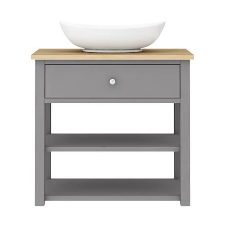TRF8WTGRY-BAS_D4_460.jpg Trafalgar Countertop Basin Unit - Grey - 840mm with Oval Basin -Victorian Plumbing Shop TRF8WTGRY BAS D4 460