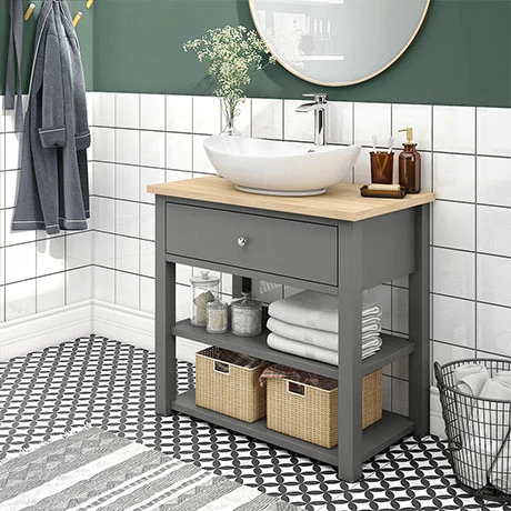 TRF8WTGRY-BAS_prod.jpg Trafalgar Countertop Basin Unit - Grey - 840mm with Oval Basin -Victorian Plumbing Shop TRF8WTGRY BAS prod
