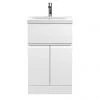 Hudson Reed Urban Satin White 500mm Floor Standing 2-Door/Drawer Vanity Unit - URB101A