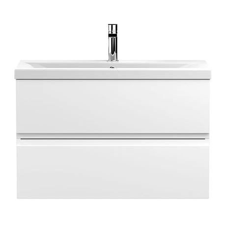 URB106A_P.jpg Hudson Reed Urban Satin White 800mm Wall Hung 2-Drawer Vanity Unit - URB106A -Victorian Plumbing Shop URB106A P