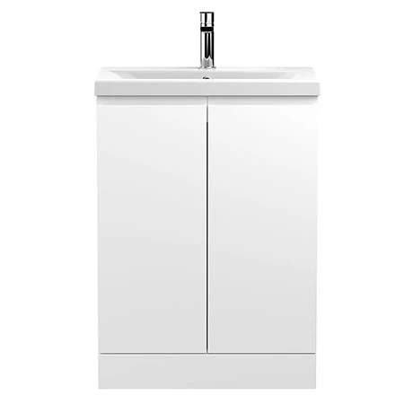 URB108A_P.jpg Hudson Reed Urban Satin White 600mm Floor Standing 2-Door Vanity Unit - URB108A -Victorian Plumbing Shop URB108A P