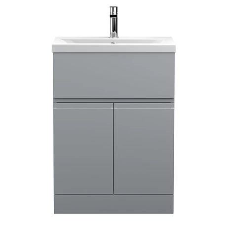 URB203A_P.jpg Hudson Reed Urban Satin Grey 600mm Floor Standing 2-Door/Drawer Vanity Unit - URB203A -Victorian Plumbing Shop URB203A P